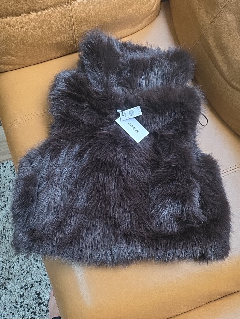 Jones New York Kids Faux Fur Vest - Chocolate Brown